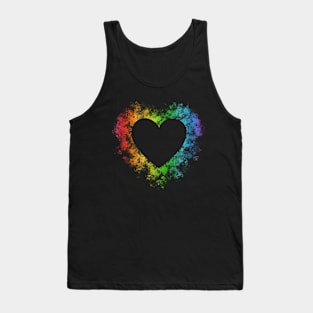 LGBTQ Pride Heart Outline Tank Top